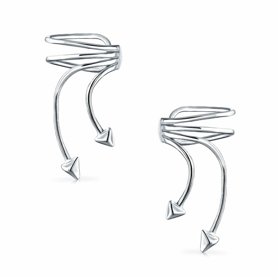 Shop Women Bling Jewelry Stud Earrings | Western Jewelry Arrow Leaf Feather Cartilage Ear Cuffs Earrings