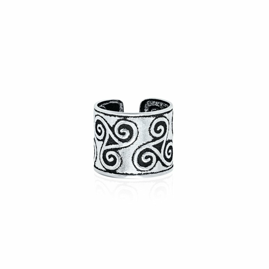 Shop Women Bling Jewelry Ear Cuffs, Cartilage Earrings | Celtic Ear Cuff Earring Helix 1 Piece Cartilage Black Sterling Silver