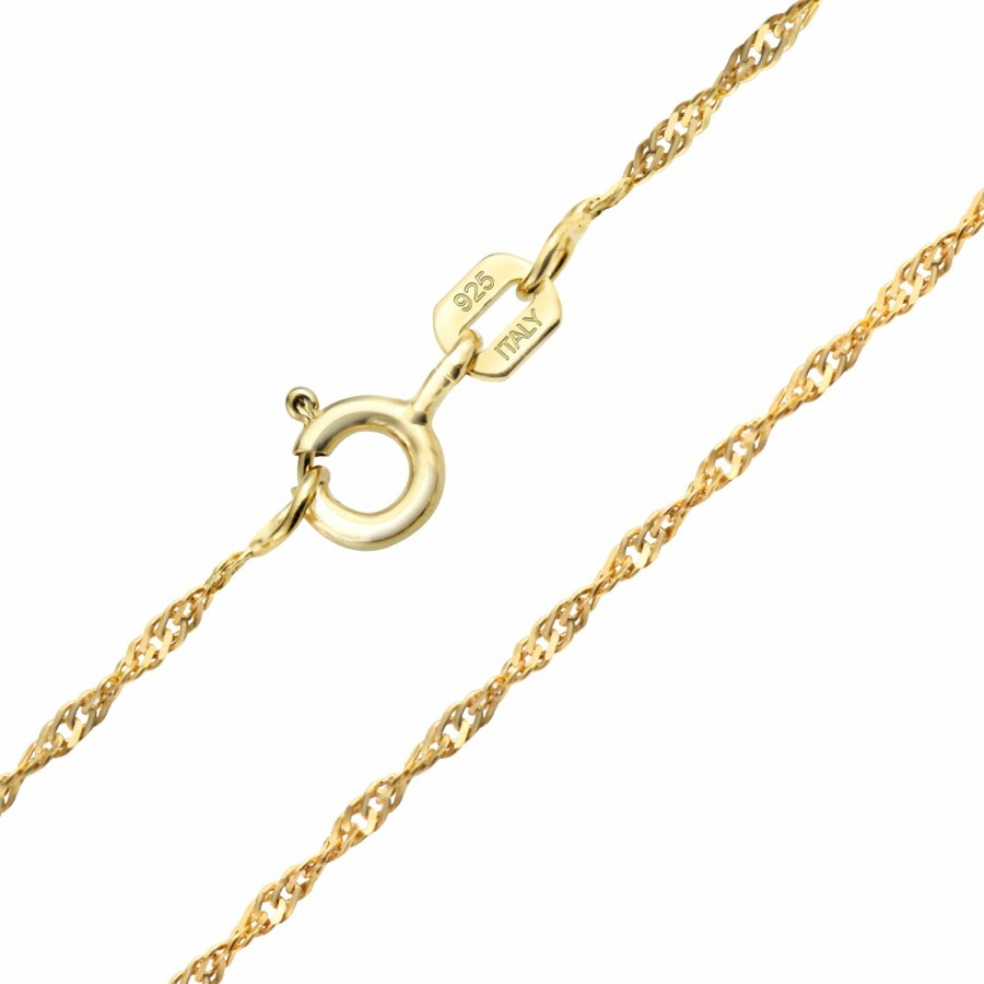 Shop Women Bling Jewelry Chains Necklaces | Singapore Twisted Rope Chain 020 Gauge Gold .925Sterling