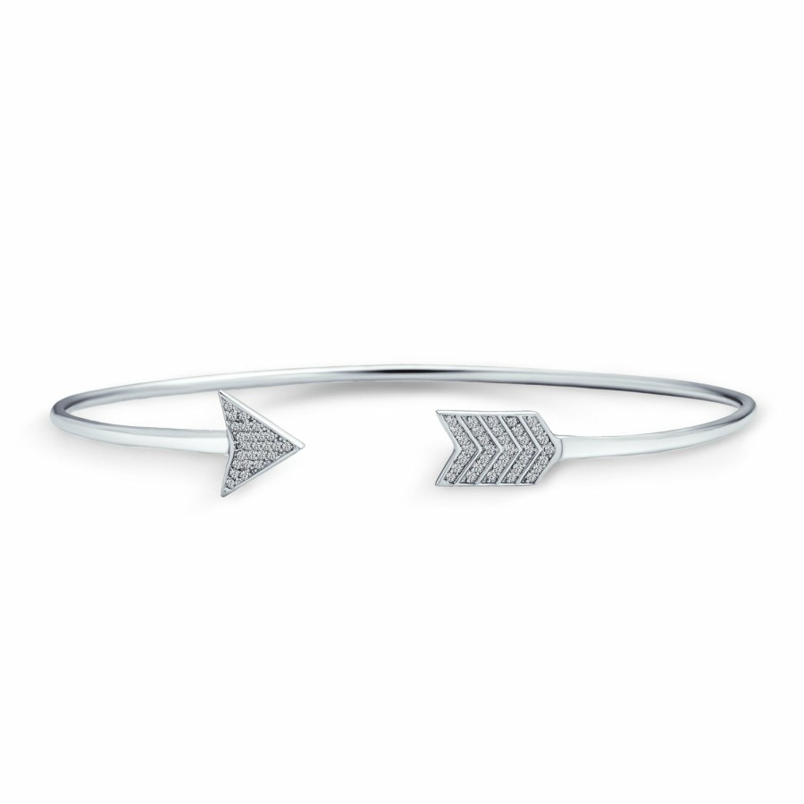 Shop Women Bling Jewelry Delicate Bracelets | Cupids Arrow Tips Bangle Cuff Bracelet Women .925