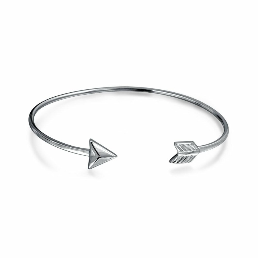 Shop Women Bling Jewelry Delicate Bracelets | Cupids Arrow Tips Bangle Cuff Bracelet Women .925