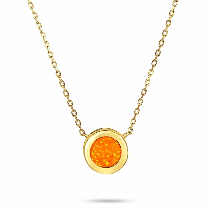 Shop Women Bling Jewelry Delicate Pendant Necklaces | Created Solitaire Pendant Necklace Gold Plated Silver