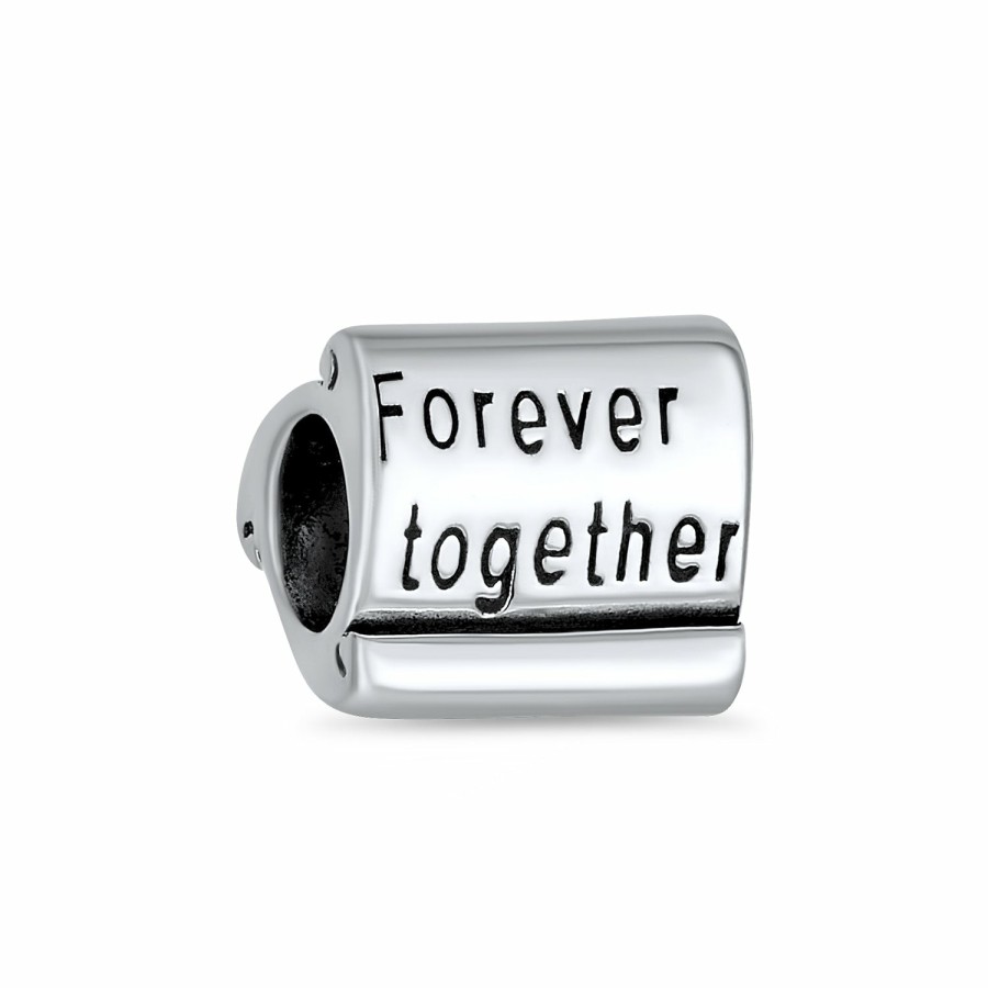 Shop Women Bling Jewelry Love Heart Beads | Together Forever Love Just Married Red Heart Charm Bead .925 Silver