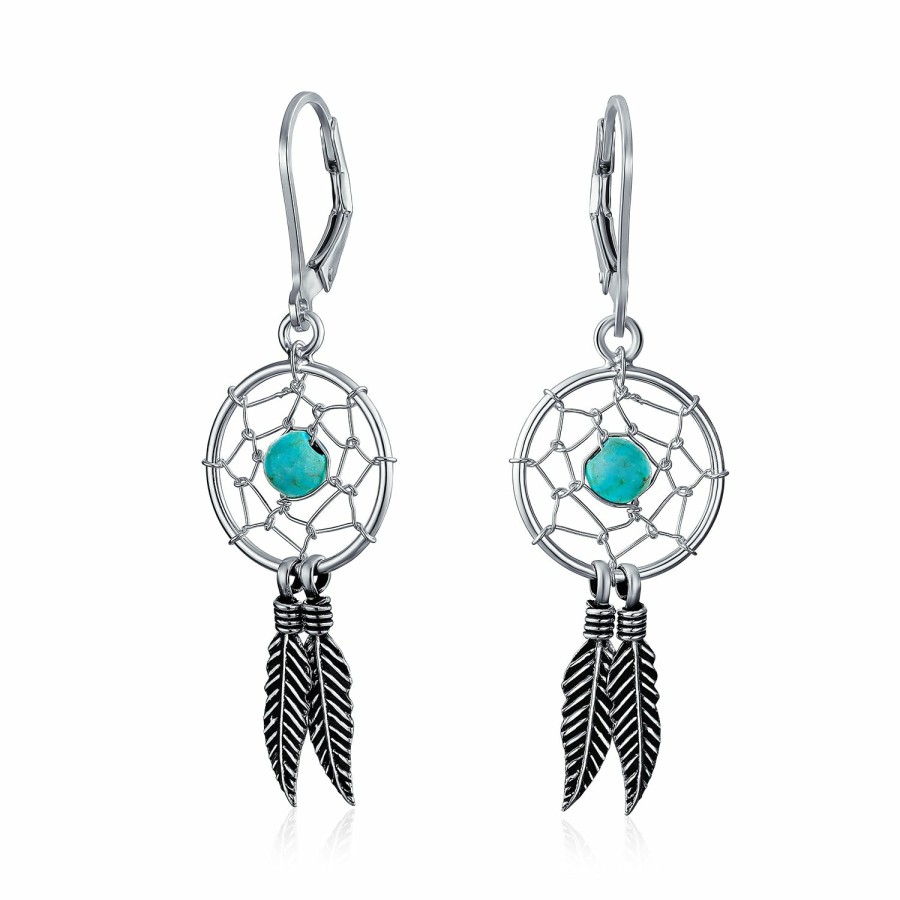 Shop Women Bling Jewelry Pendant Necklaces | Feathers Western Dream Catcher Earrings Pendant Necklace .925