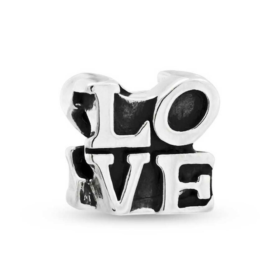 Shop Women Bling Jewelry Mothers Day Charm Beads | Word Pop Art Saying Love Charm Bead .925Sterling Silver