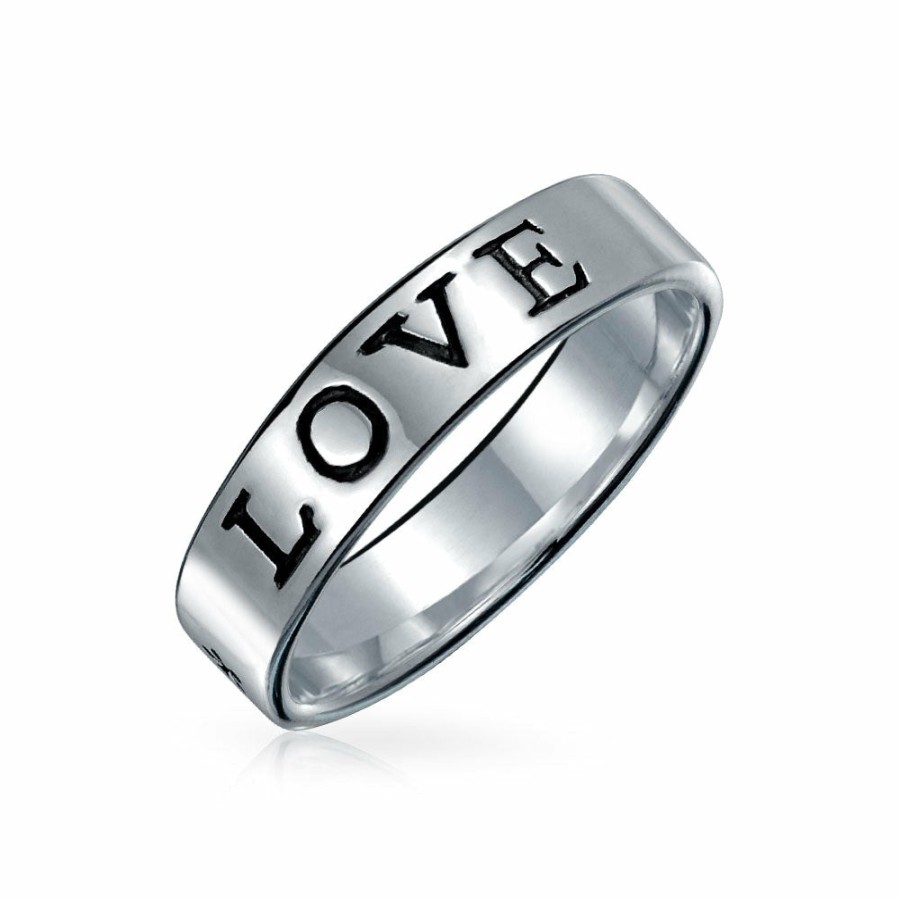 Shop Women Bling Jewelry | Commitment Words Love, Stay Strong, Purity Ring Band .925