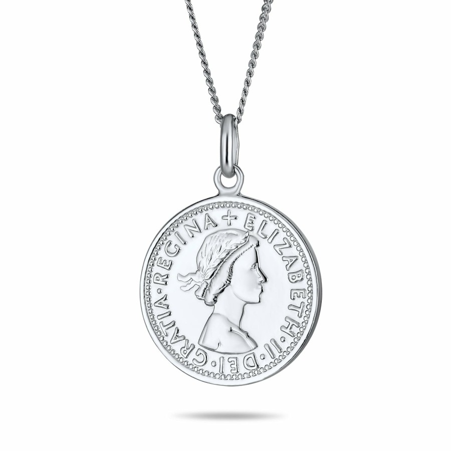 Shop Women Bling Jewelry Pendant Necklaces | Circle Medallion Pendant 1957 Special Queen Elizabeth Coin Necklace