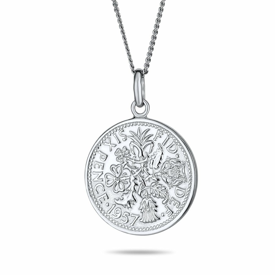 Shop Women Bling Jewelry Pendant Necklaces | Circle Medallion Pendant 1957 Special Queen Elizabeth Coin Necklace