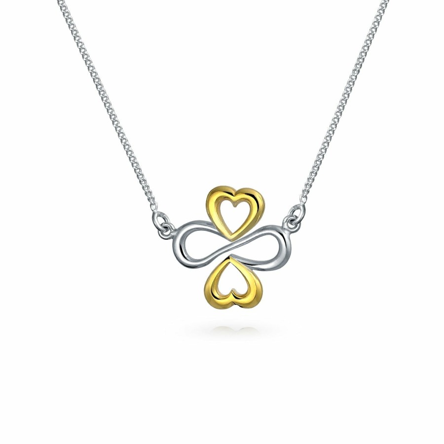 Shop Women Bling Jewelry Pendant Necklaces | Ayllu Heart Infinity Clover Pendant Necklace For .925 Sterling