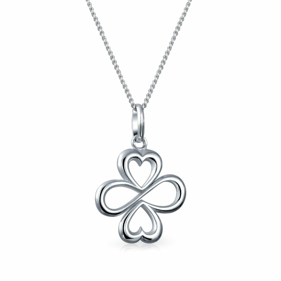 Shop Women Bling Jewelry Pendant Necklaces | Ayllu Heart Infinity Clover Pendant Necklace For .925 Sterling