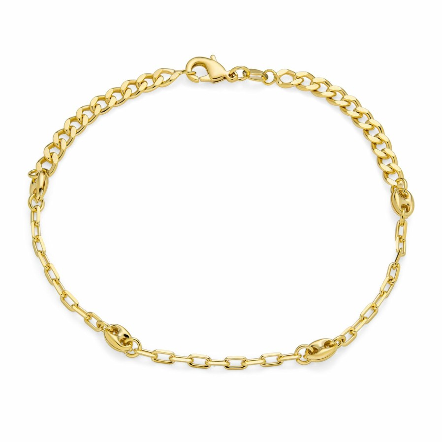 Shop Women Bling Jewelry Delicate Bracelets | Danity Anchor Mariner Link Chain Anklet Ankle Bracelet Gold Plated