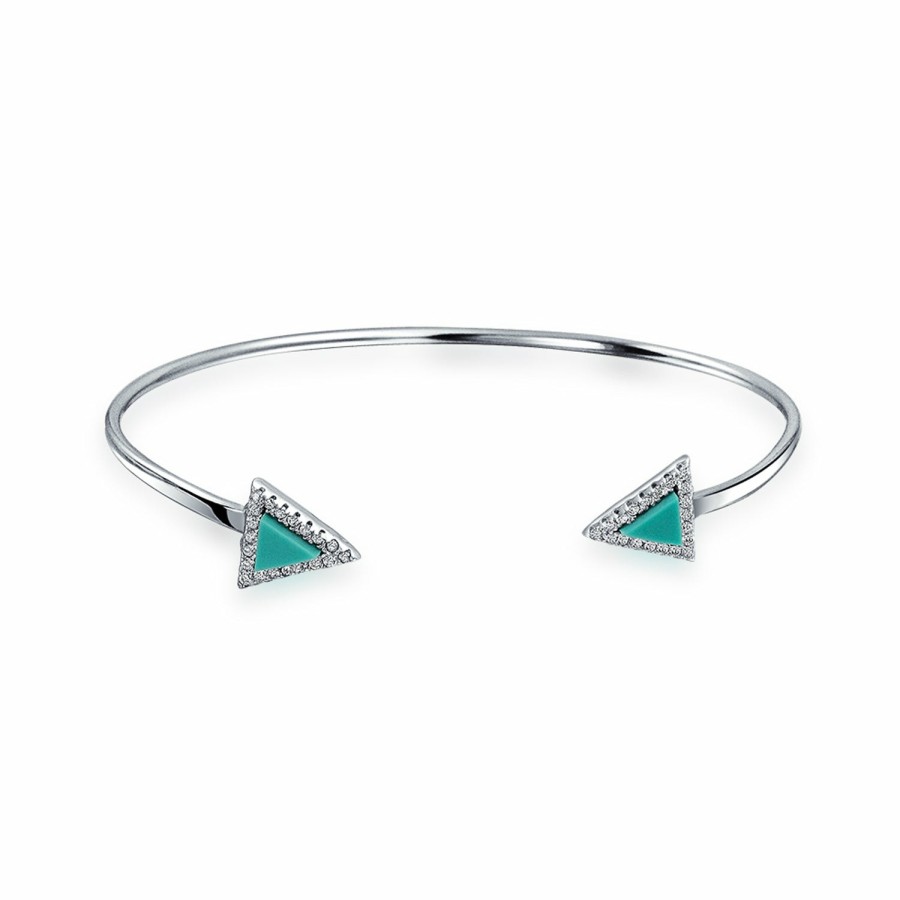 Shop Women Bling Jewelry Cuff Bangle Bracelets | Arrow Turquoise Tips Bangle Cuff Western Bracelet .925Sterling Silver