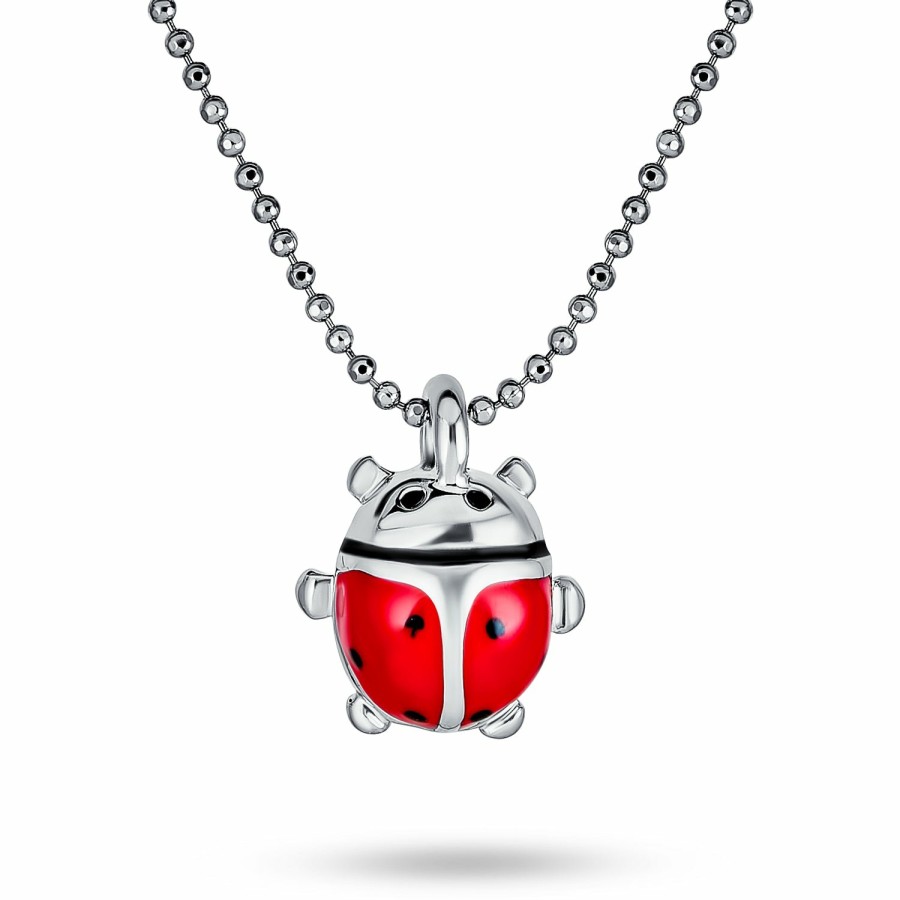 Shop Women Bling Jewelry | Red Ladybug Small Pendant Or Gold Tone Plated Necklace 16 Inch