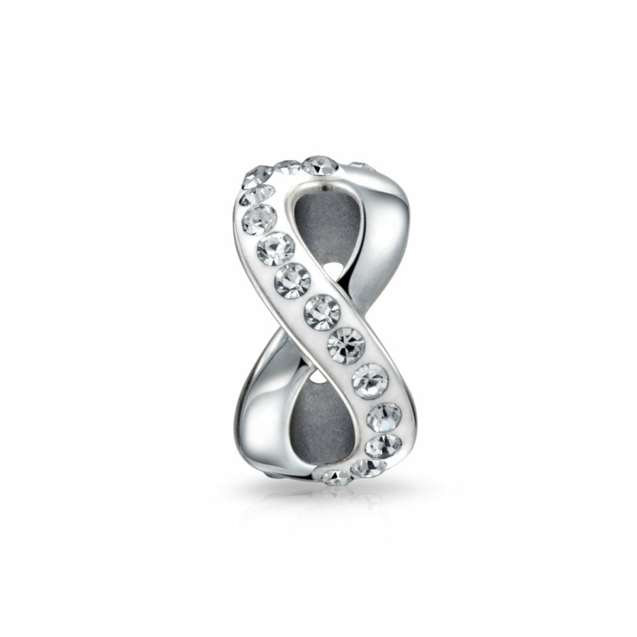 Shop Women Bling Jewelry Mothers Day Charm Beads | Valentine Open Infinity Heart Spacer Bead Charm .925Sterling