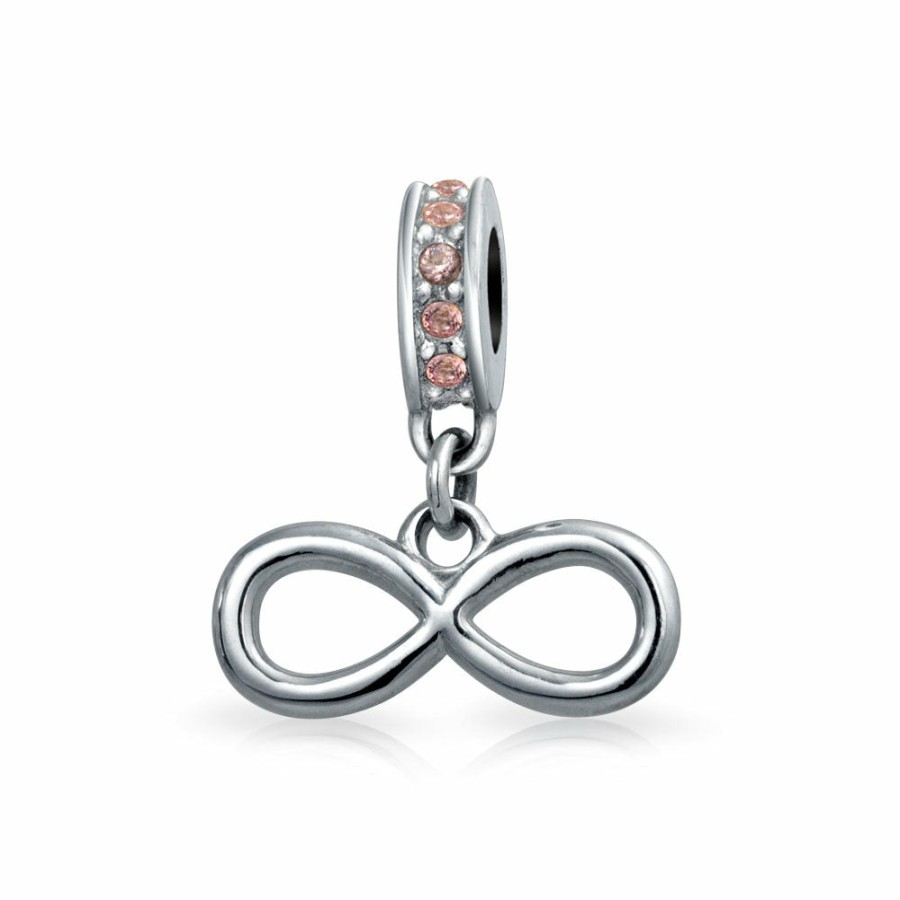 Shop Women Bling Jewelry Mothers Day Charm Beads | Valentine Open Infinity Heart Spacer Bead Charm .925Sterling