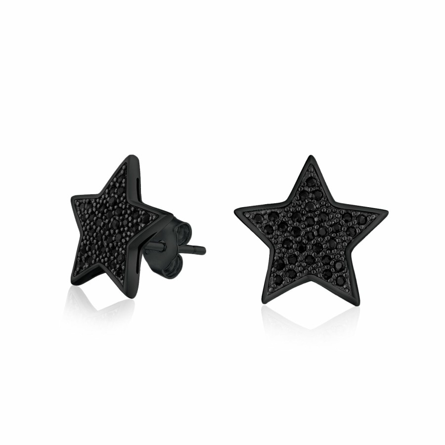 Shop Men Bling Jewelry Mens Earrings | Rock Star Patriotic Celestial Stud Earrings .925 Sterling