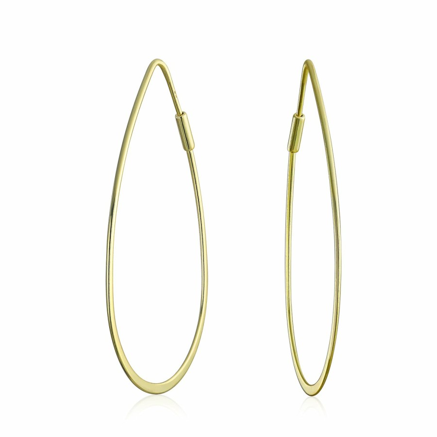 Shop Women Bling Jewelry Hoops Huggies Earrings | Teardrop Oval Big Hoop Earrings Endless Plated Sterling