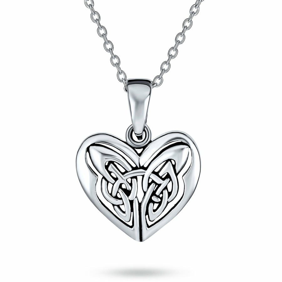 Shop Women Bling Jewelry Pendant Necklaces | Butterfly Heart Knot Triquetra Celtic Necklace Sterling Silver Pendant