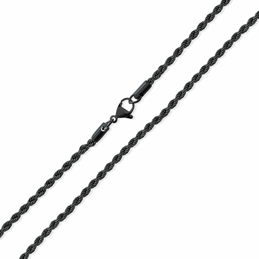 Shop Women Bling Jewelry Chains Necklaces | Unisex Twist Cable Rope Chain Necklace Silver Stainless Steel 18 20 24"