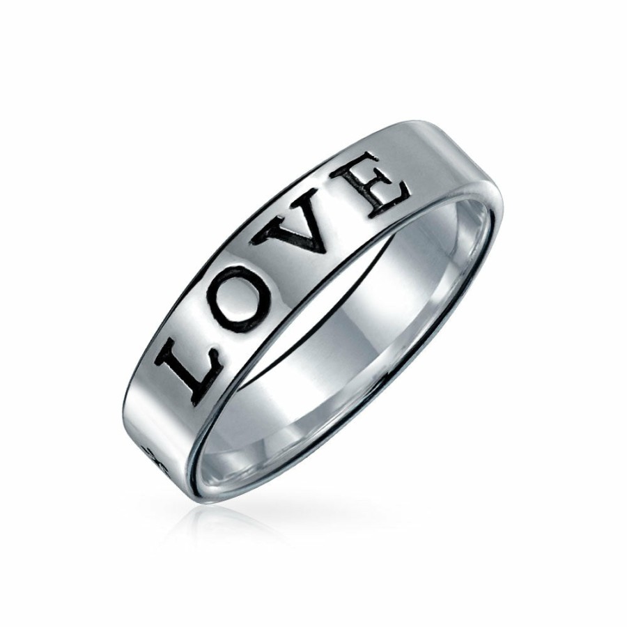 Shop Women Bling Jewelry Unique Rings | Commitment Words Love, Stay Strong, Purity Ring Band .925