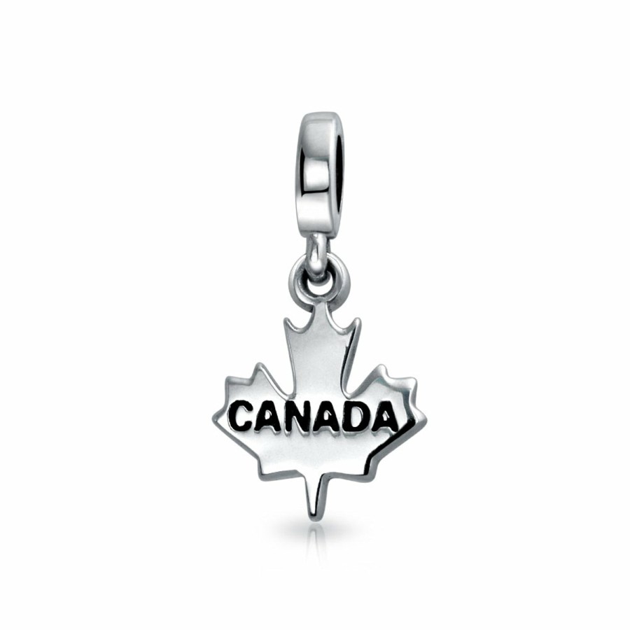 Shop Women Bling Jewelry Dangle Beads | Canadian Travel Dangle Canada Maple Leaf Bead Charm Sterling