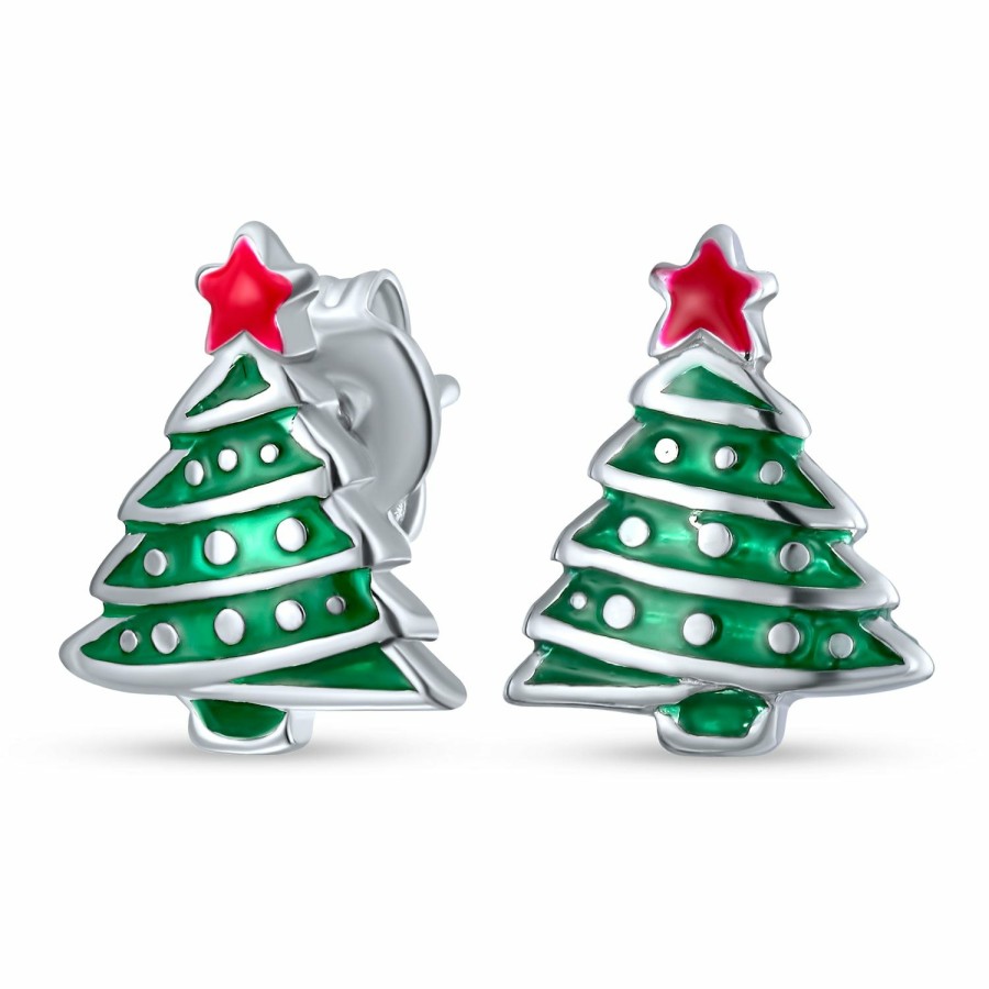 Shop Women Bling Jewelry | Christmas Colorful Enamel Snowman Christmas Tree Gingerbread Man Stud Earrings