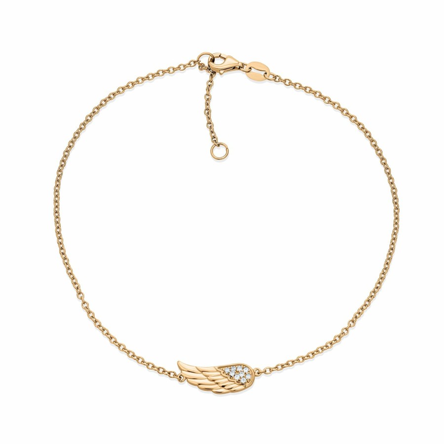 Shop Women Bling Jewelry Delicate Bracelets | Angel Wing Anklet Charm Cz Bracelet Plated Sterling