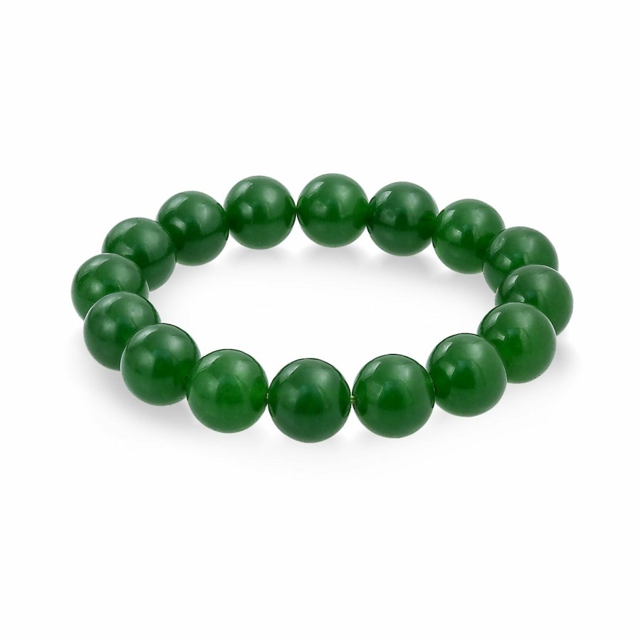 Shop Men Bling Jewelry Mens Bracelets & Id Bracelets | Natural Big Round Bead 12Mm Strand Stackable Gemstone Stretch Bracelet