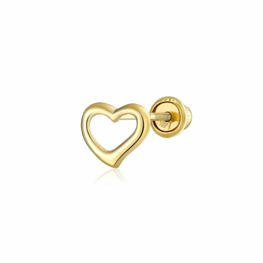 Shop Women Bling Jewelry Stud Earrings | Tiny 14K Gold Infinity Love Symbol Heart Cartilage Ear Lobe Earring