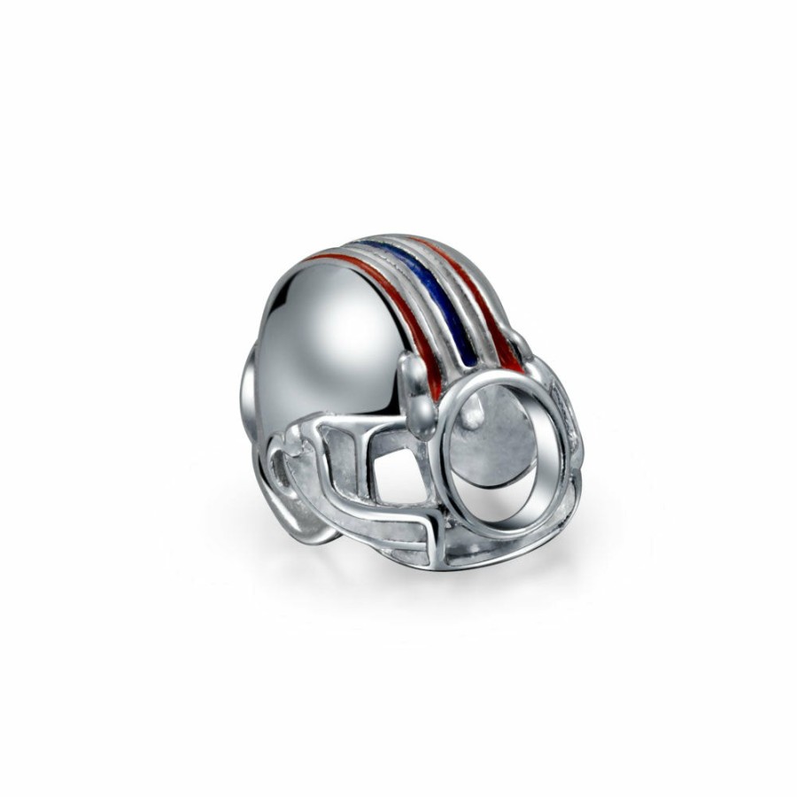 Shop Women Bling Jewelry Sports Beads | American Football Player Sports Team Helmet Charm Bead Sterling