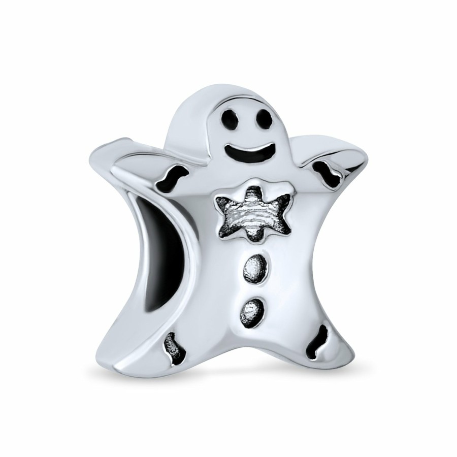 Shop Women Bling Jewelry | Holiday Christmas Gingerbread Man Cookie Charm Bead Sterling Silver