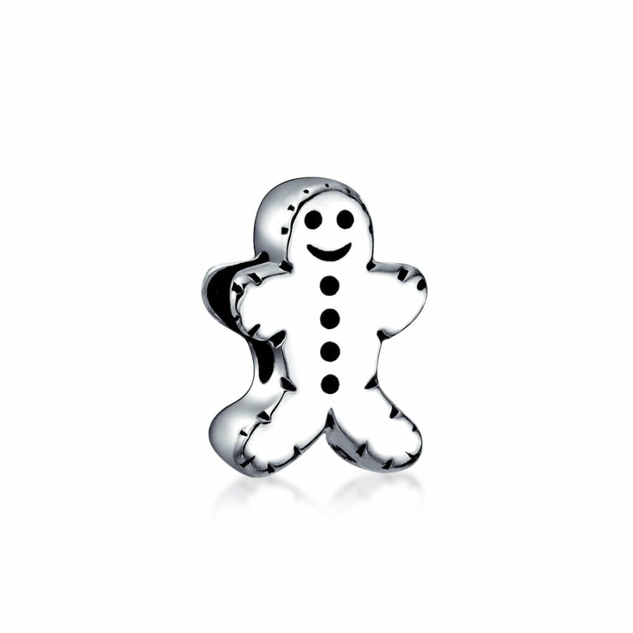 Shop Women Bling Jewelry | Holiday Christmas Gingerbread Man Cookie Charm Bead Sterling Silver