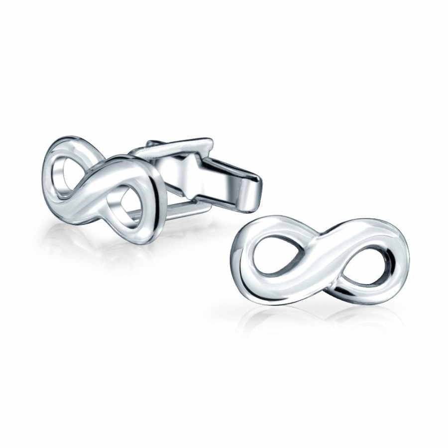 Shop Men Bling Jewelry Cufflinks | Infinity Symbol Eternal Love Cufflinks Groom Men .925Sterling Silver