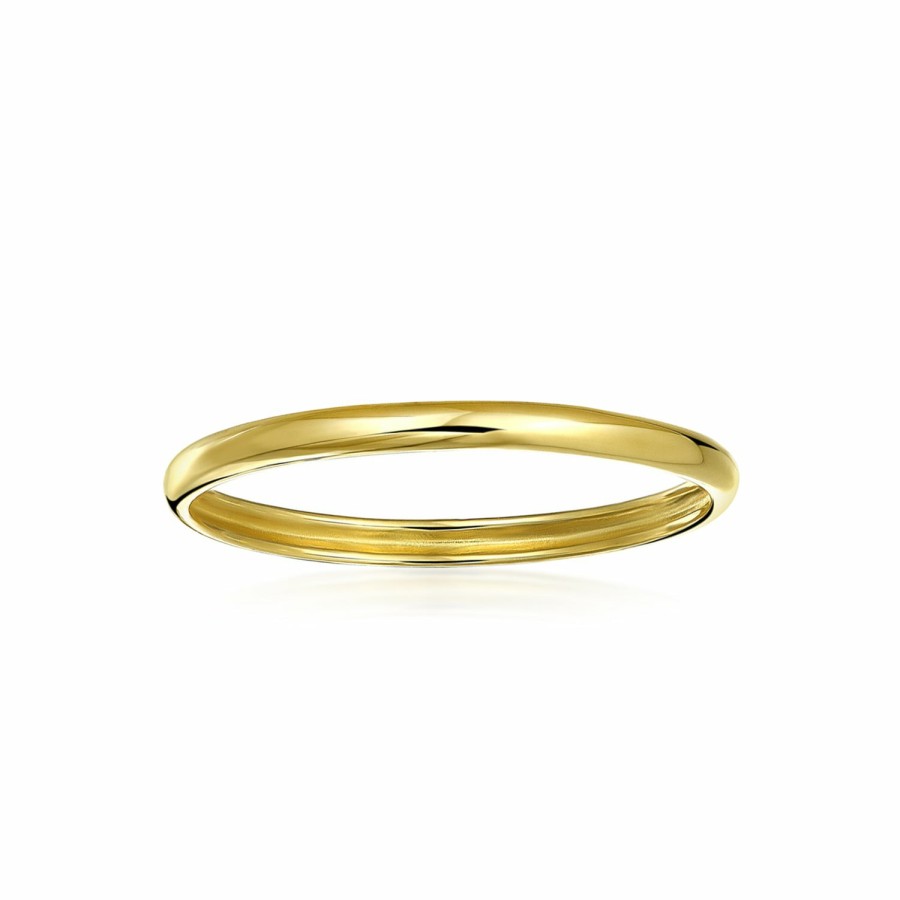 Shop Women Bling Jewelry Wedding Bands | Thin Stackable Mid Finger Genuine 14K Yellow Gold Wedding Band Ring 1.7Mm