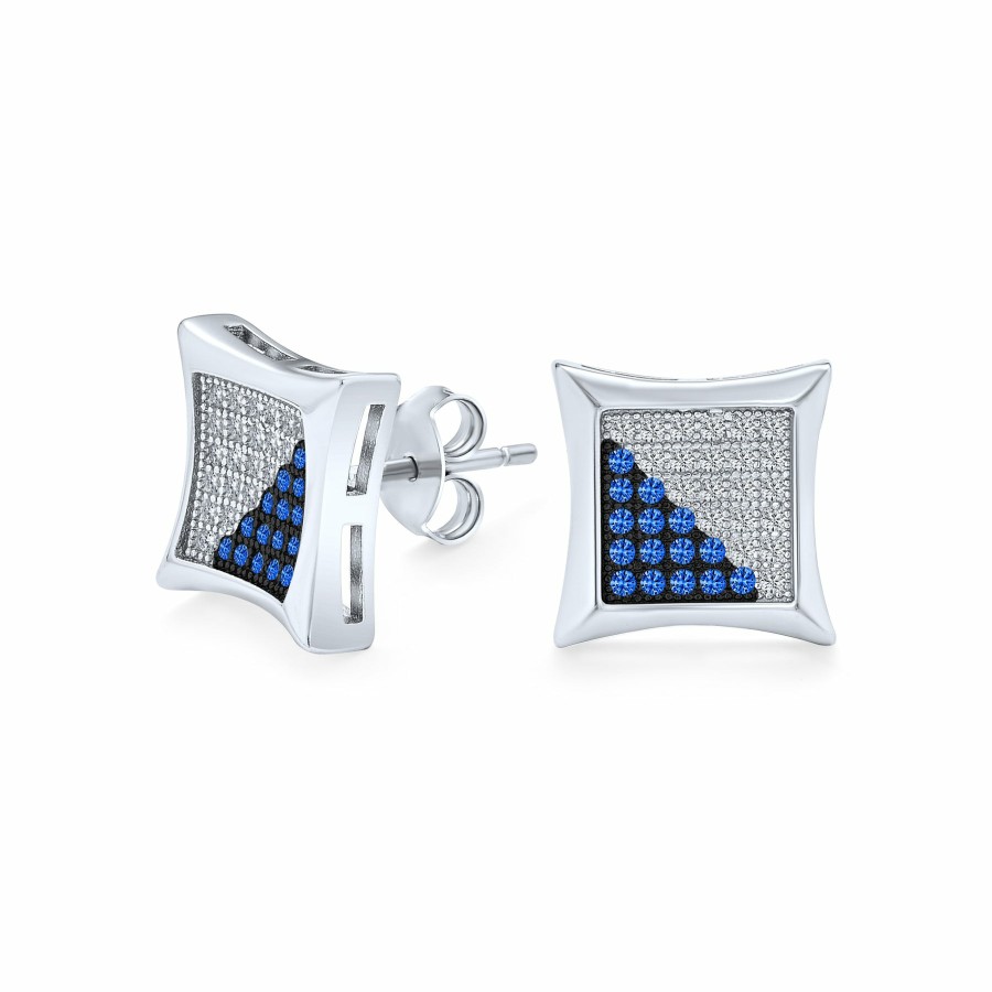 Shop Women Bling Jewelry Stud Earrings | Square Cz Micro Pave Kite Stud Earrings Sterling Silver