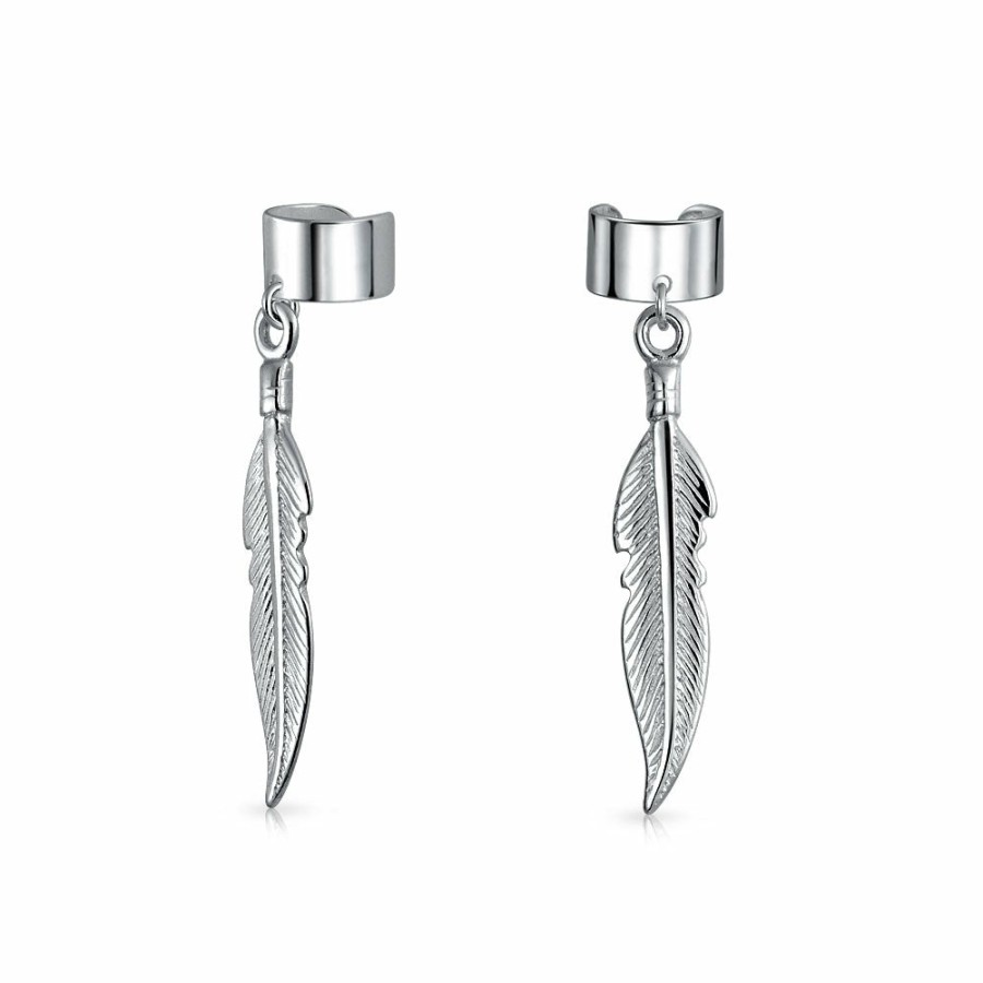 Shop Women Bling Jewelry Ear Cuffs, Cartilage Earrings | Western Jewelry Arrow Leaf Feather Cartilage Ear Cuffs Earrings