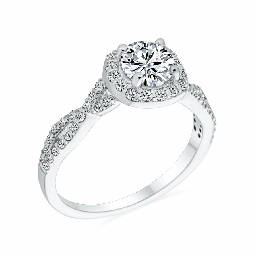 Shop Women Bling Jewelry Engagement Rings | 1.5Ct Solitaire Cut Aaa Cz Infinity Engagement Ring .925Sterling Silver