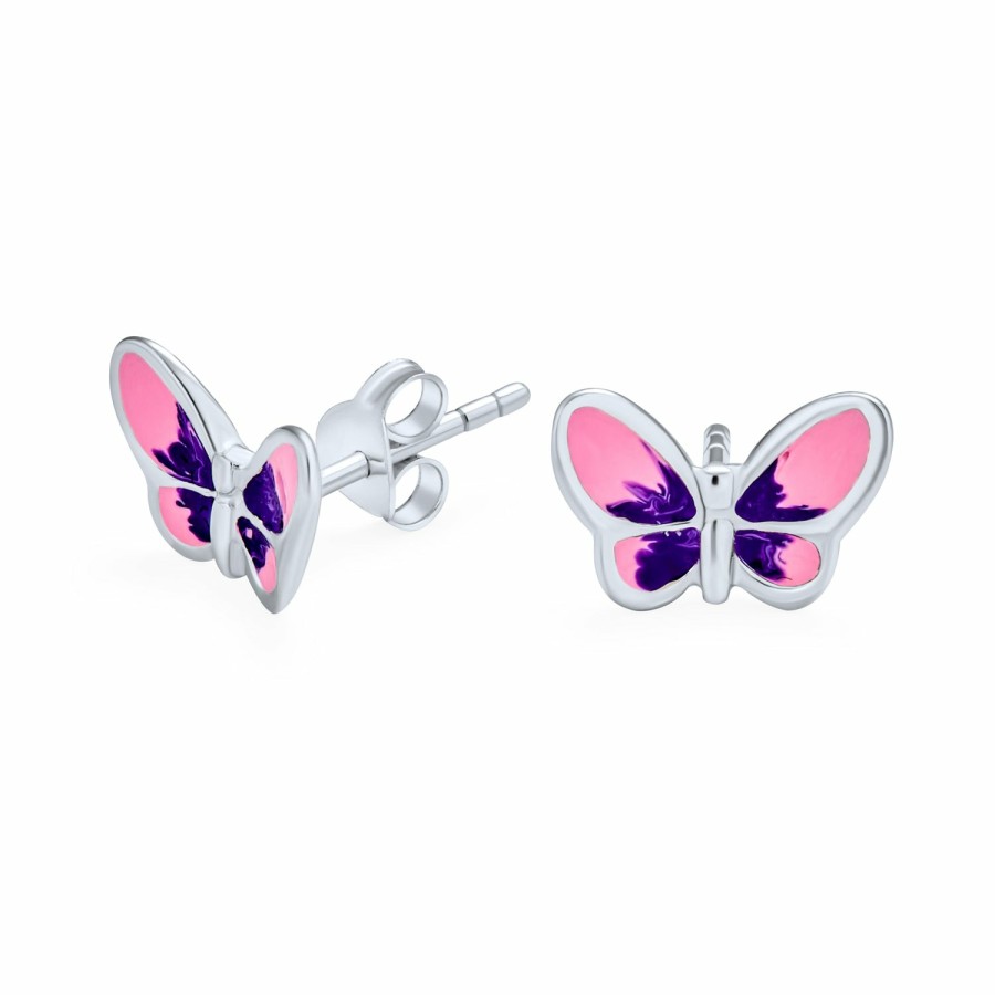 Shop Women Bling Jewelry Toe Rings | Ladybug, Pink Love Heart, Purple Butterfly Small Enamel Stud Earrings