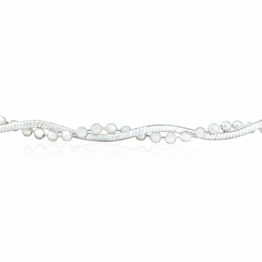 Shop Women Bling Jewelry Delicate Bracelets | Twisted Bead Snake Chain Anklet Hot Wife .925 Sterling Silver Extender