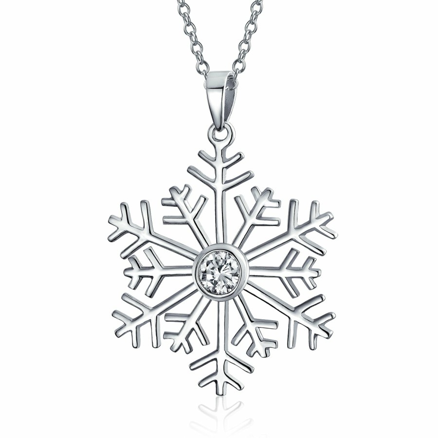 Shop Women Bling Jewelry Stud Earrings | Christmas Set Branch Snowflake Pendant Cz Necklace Stud Earring .925