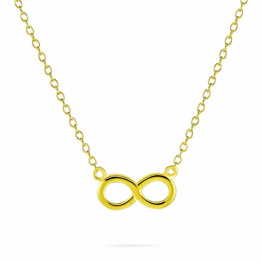 Shop Women Bling Jewelry Pendant Necklaces | Infinity Pendant Figure Eight Gold Plated Sterling Silver Necklace