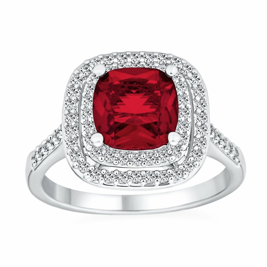 Shop Women Bling Jewelry Statement Cocktail Rings | Aaa Cz Ruby Emerald Cut Art Deco Style 5-10Ct Cocktail Ring