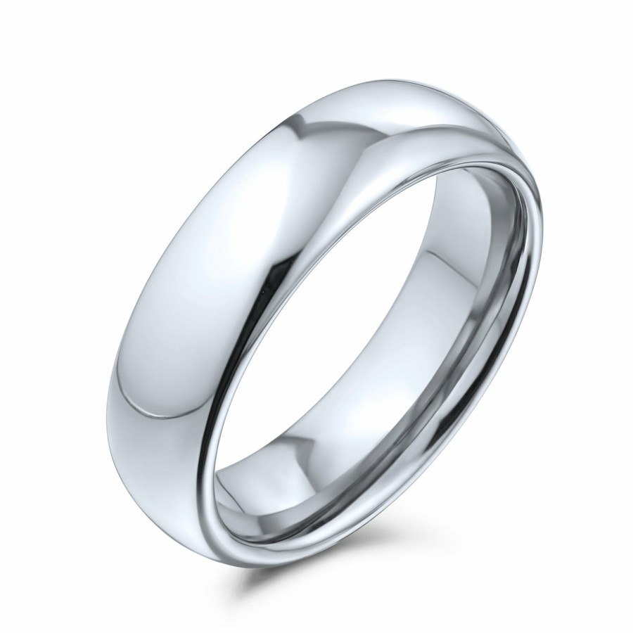 Shop Men Bling Jewelry Mens Rings | Plain Simple Dome Couples Wedding Band Titanium Rings 6Mm