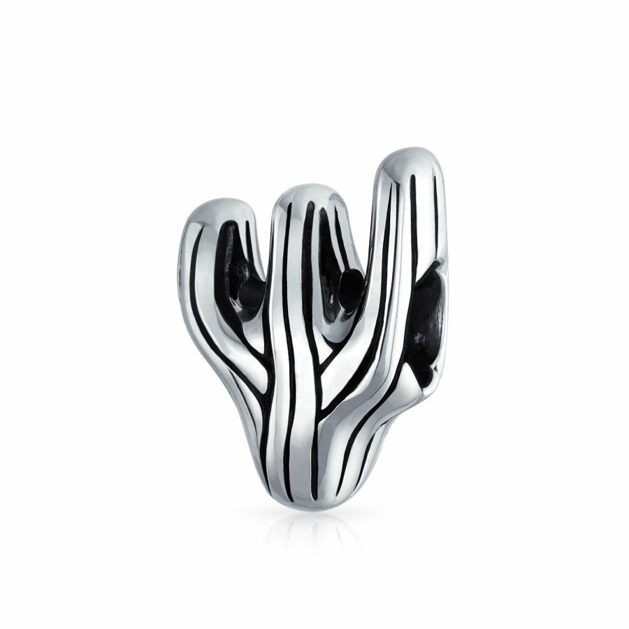 Shop Women Bling Jewelry Travel Charms Beads | Sonoran Desert Cactus Travel Charm Bead .925 Sterling Silver European