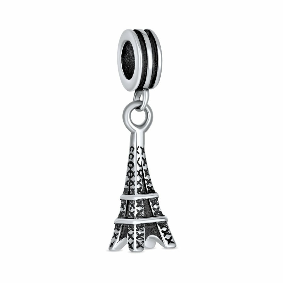 Shop Women Bling Jewelry Travel Charms Beads | Travel Set Paris Eiffel Tower Landmark Clock Tower Charm Bead Sterling