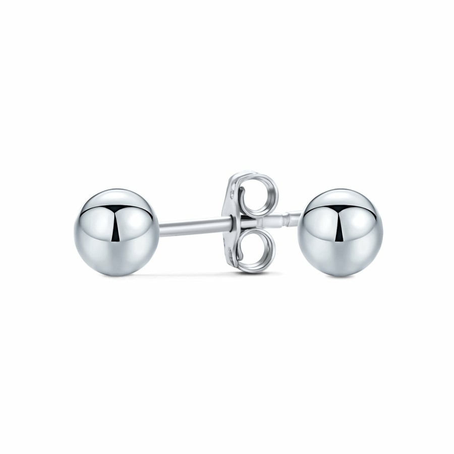 Shop Women Bling Jewelry Stud Earrings | Basic Minimalist Simple Round Bead Ball Stud Earrings Sterling Silver