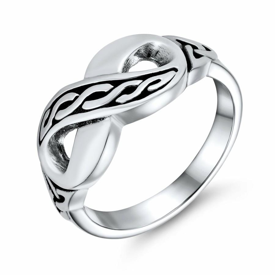 Shop Women Bling Jewelry Engravable Rings | Bff Irish Love Knot Celtic Infinity Band Ring .925Sterling Silver