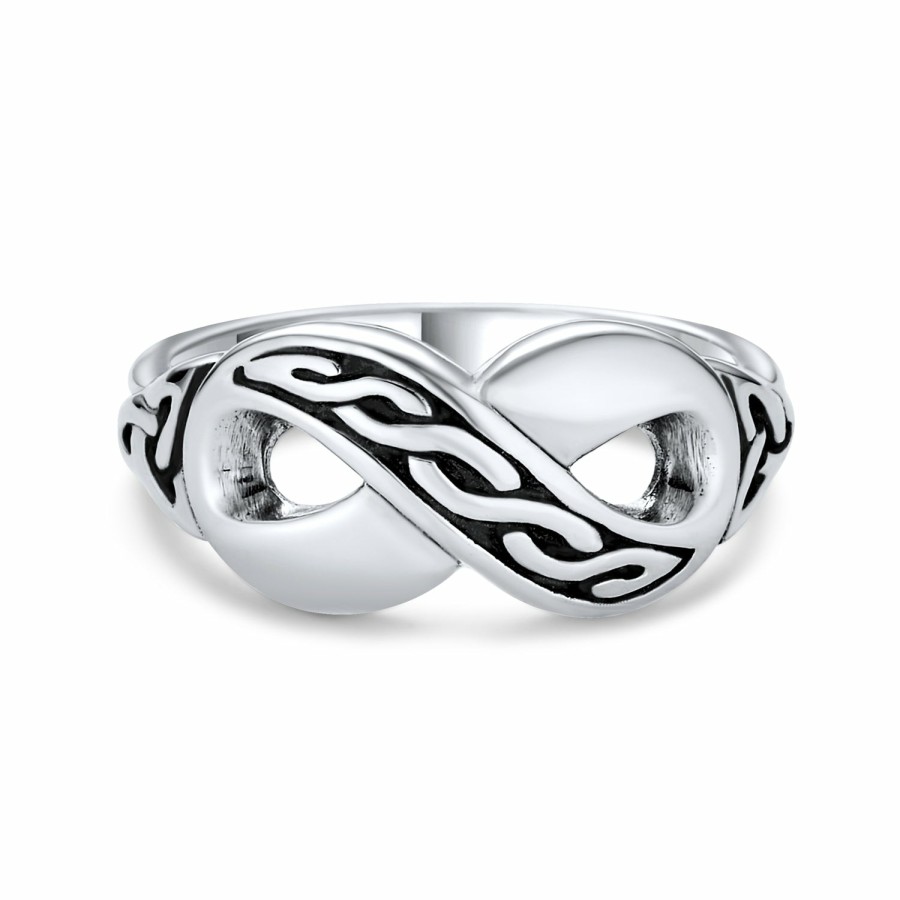 Shop Women Bling Jewelry Engravable Rings | Bff Irish Love Knot Celtic Infinity Band Ring .925Sterling Silver