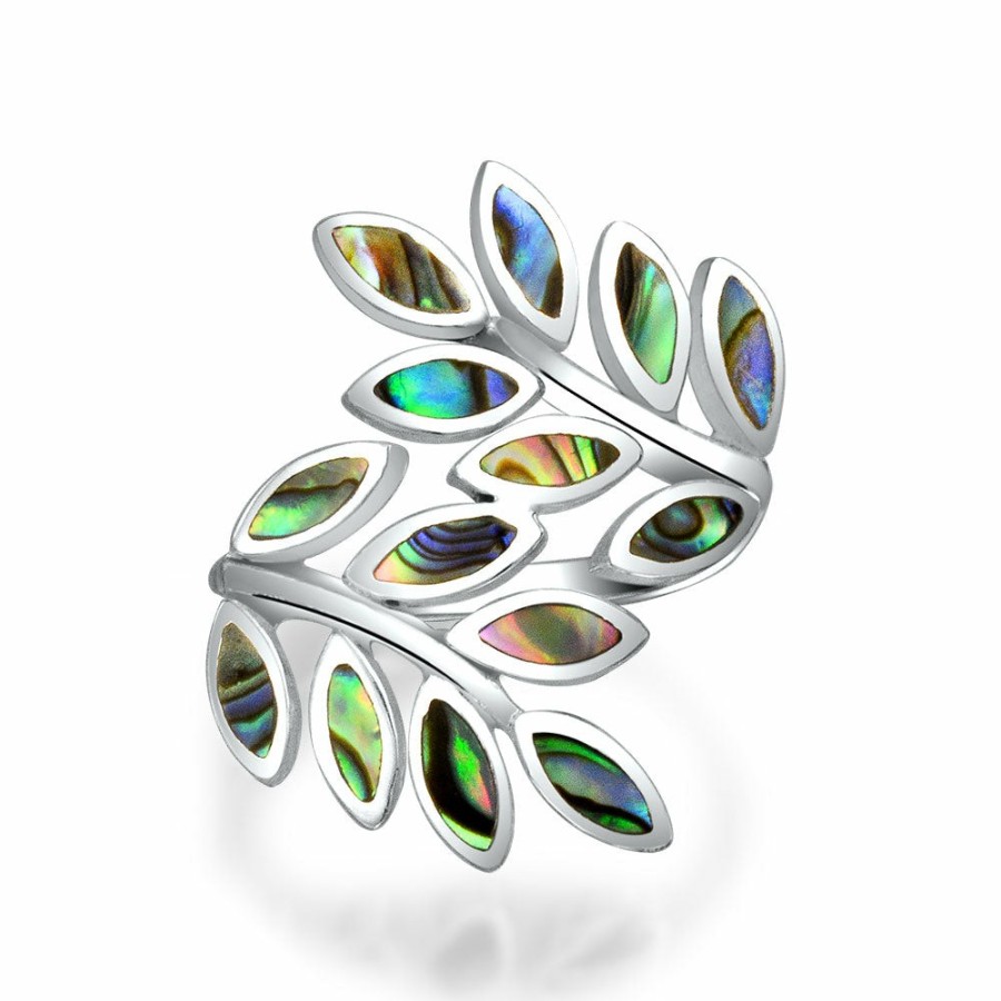 Shop Women Bling Jewelry Statement Cocktail Rings | Nature Ivy Vine Western Jewelry Leaf Bypass Ring .925 Sterling