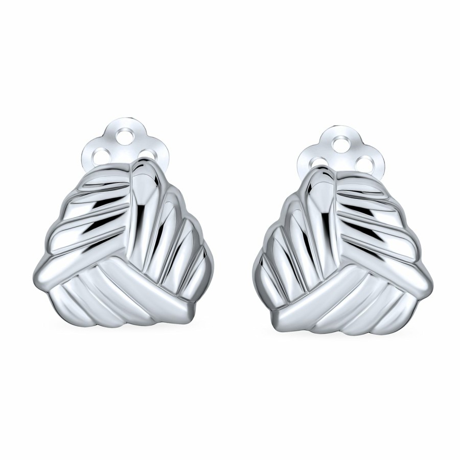 Shop Women Bling Jewelry Clip On Earrings | Twist Love Knot Clip On Earrings .925 Sterling Silver Alloy Clip